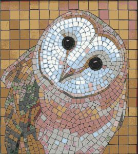Mosaic Owl Portrait – Handcrafted Wall Art