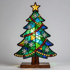 Stained Glass Christmas Tree with Gold Star