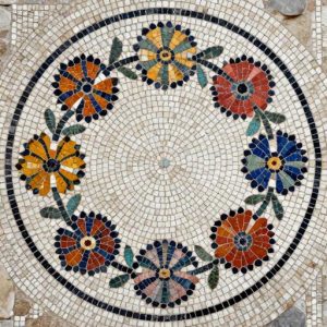 Art Deco Floral Wreath Mosaic Art