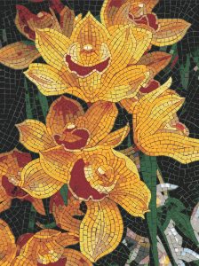 Vibrant Yellow Lilies Mosaic Art