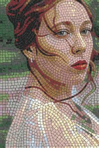 Classical Mosaic Portrait of a Woman – 60×90 cm