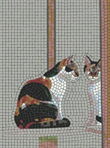 Calico Cats Mosaic Art – Handcrafted Tile Decor