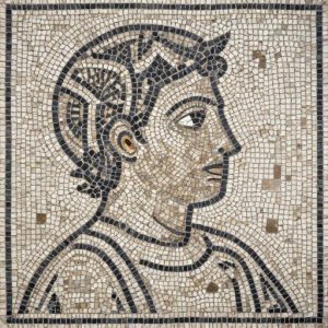 Classical Profile Mosaic Portrait – Opus Tessellatum