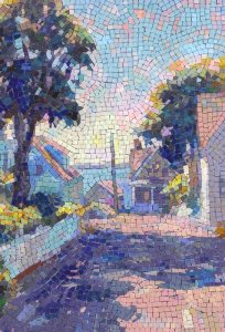 Dreamy Pastel Street Mosaic Art
