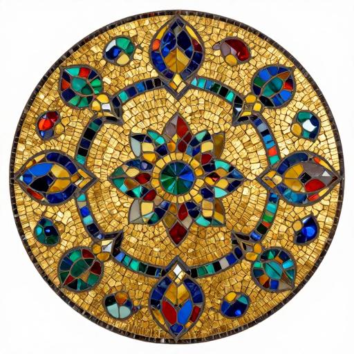 Byzantine Gold Floral Mosaic Wreath - Custom Size
