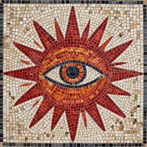 Sun Eye Mosaic Art – Opus Tessellatum Style