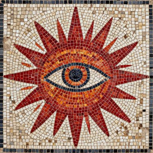 Sun Eye Mosaic Art - Opus Tessellatum Style