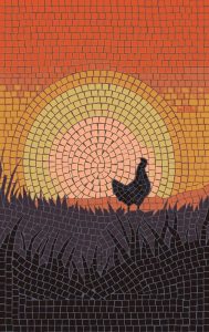 Sunrise Silhouette Bird Mosaic Art