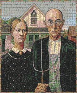 Stoic Rural Couple Mosaic Art