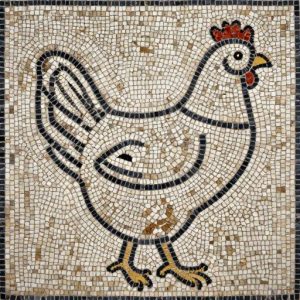 Custom Opus Tessellatum Hen Mosaic Art