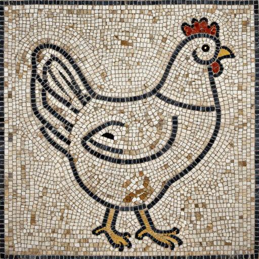 Custom Opus Tessellatum Hen Mosaic Art