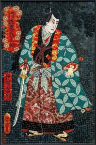 Japanese Kabuki Actor Mosaic Art – 25×38 cm