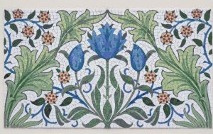 Classical Blue Tulip Floral Mosaic Art