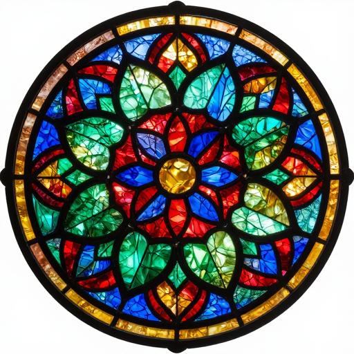 Peony Stained Glass Mosaic - Custom Circular Art