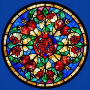 Pomegranate Stained Glass Mosaic Tabletop