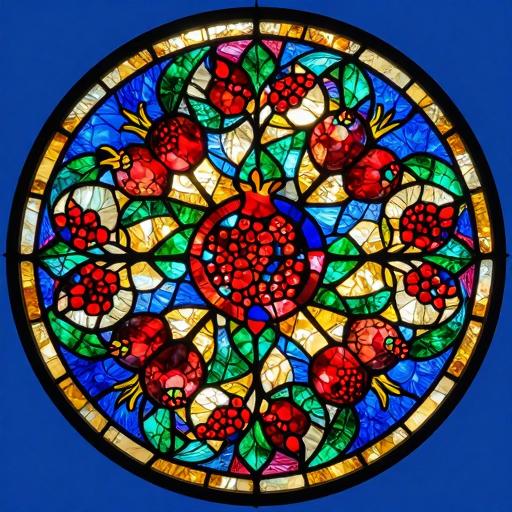 Pomegranate Stained Glass Mosaic Tabletop