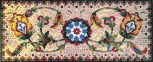 Elegant Floral Symmetrical Mosaic Art – 95×38 cm