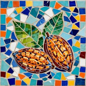 Handcrafted Cocoa Pods Trencadís Mosaic Art