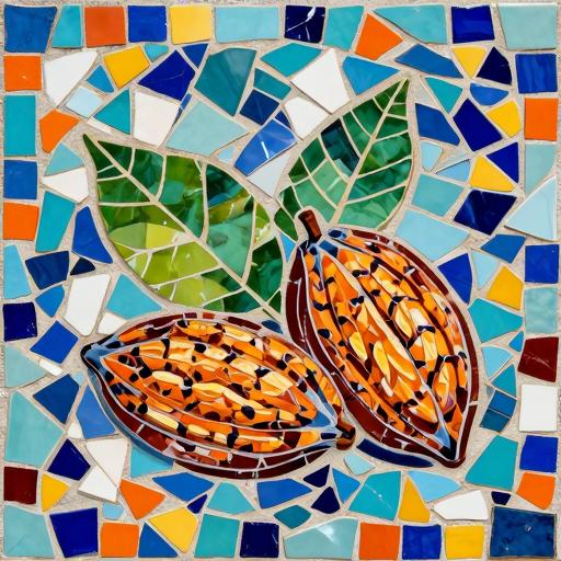 Handcrafted Cocoa Pods Trencadís Mosaic Art