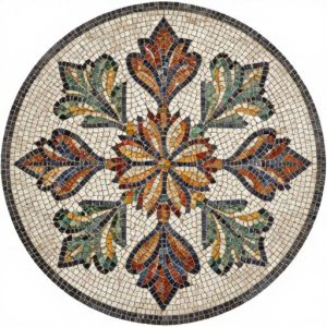 Art Nouveau Floral Circular Mosaic – Custom Opus Tessellatum