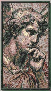 Classical Pensive Youth Mosaic Art – 30×53 cm