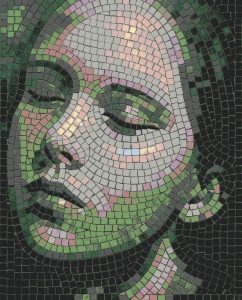 Serene Face Mosaic Art – Peaceful Portrait