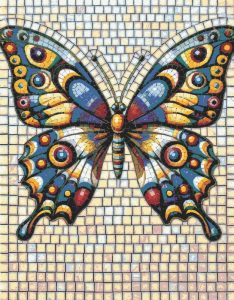 Vibrant Butterfly Mosaic Art – 10×13 cm