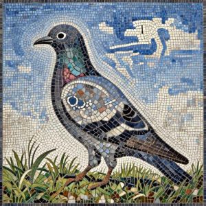 Realistic Pigeon Mosaic Art – Opus Tessellatum Style