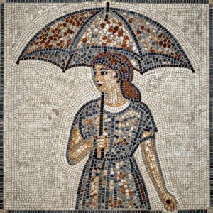 Girl with Umbrella Mosaic Art – Opus Tessellatum