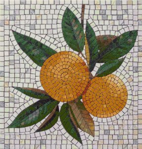 Vibrant Orange Fruit Mosaic Art