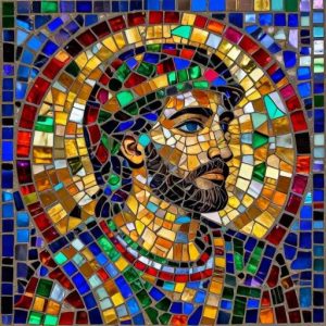 Byzantine Style Mosaic Portrait of a Saint