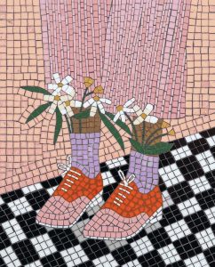 Surreal Floral Sneakers Mosaic Art