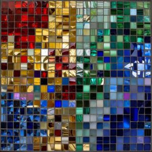 Vibrant Abstract Glass Mosaic Art