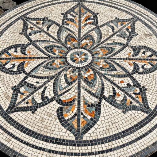 Art Nouveau Floral Mosaic Table Top