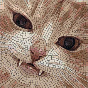 Mosaic Art: Playful Cat Portrait