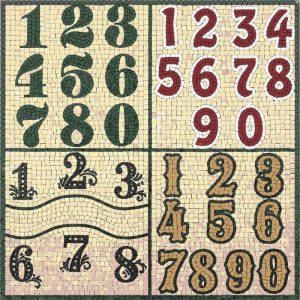 Classical Mosaic Number Set – 60×60 cm