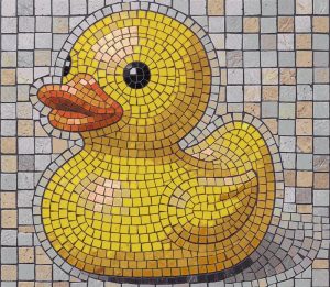 Yellow Rubber Duck Mosaic Art – Playful Home Decor
