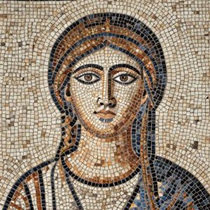 Roman Style Mosaic Portrait of a Woman