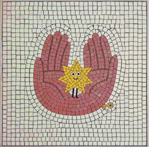 Smiling Star in Caring Hands Mosaic Art