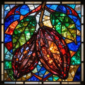 Cocoa Pods Stained Glass Mosaic Art