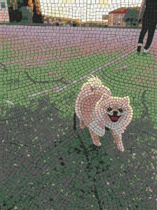 Happy Fluffy Dog Mosaic Art – 20×27 cm
