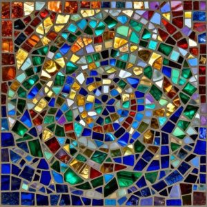 Abstract Swirl Mosaic Art – Custom Opus Incertum