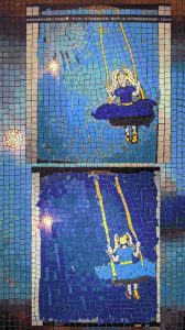 Dreamy Girl on a Swing Mosaic Art