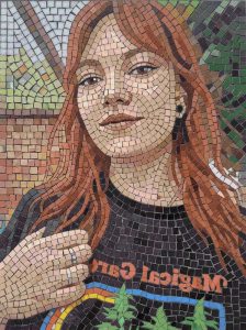 Modern Mosaic Portrait of a Young Woman