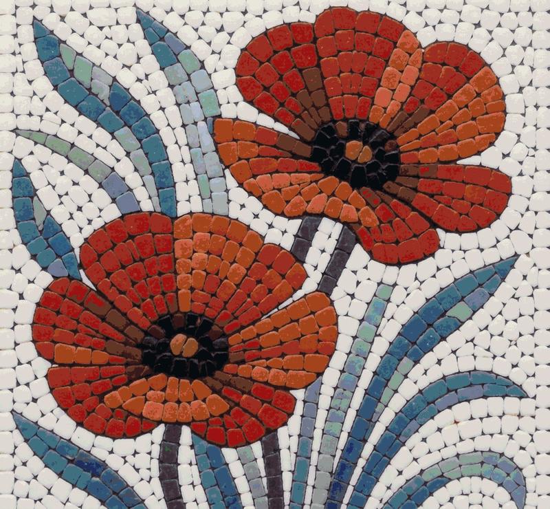 Vibrant Orange Poppies Mosaic Art