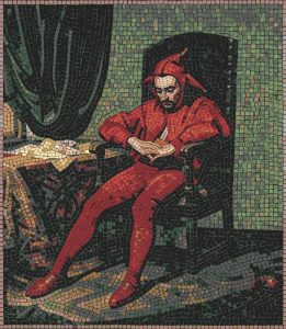 Melancholic Jester Mosaic Art