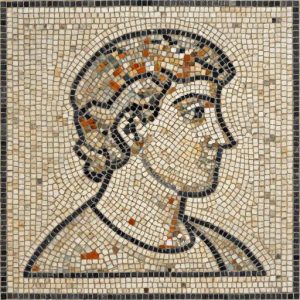 Classical Profile Portrait Mosaic Art
