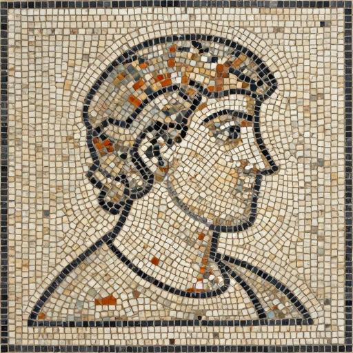 Classical Profile Portrait Mosaic Art