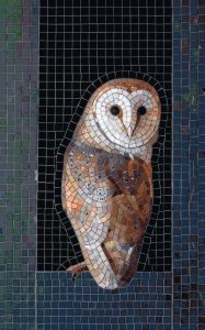 Barn Owl Mosaic Art – Handcrafted Wall Decor