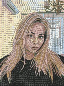 Elegant Woman Mosaic Portrait – 60×80 cm